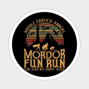 Retro Mordor Fun Run Middle Earth Parody Quote Magnet